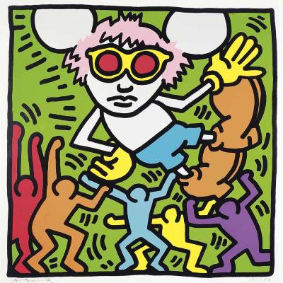 Andy Mouse by Keith Haring - Image via MFA Gallery - https://www.masterworksfineart.com/artists/keith-haring/screen-print/andy-mouse-plate-2-from-the-andy-mouse-series-1986/id/W-10042